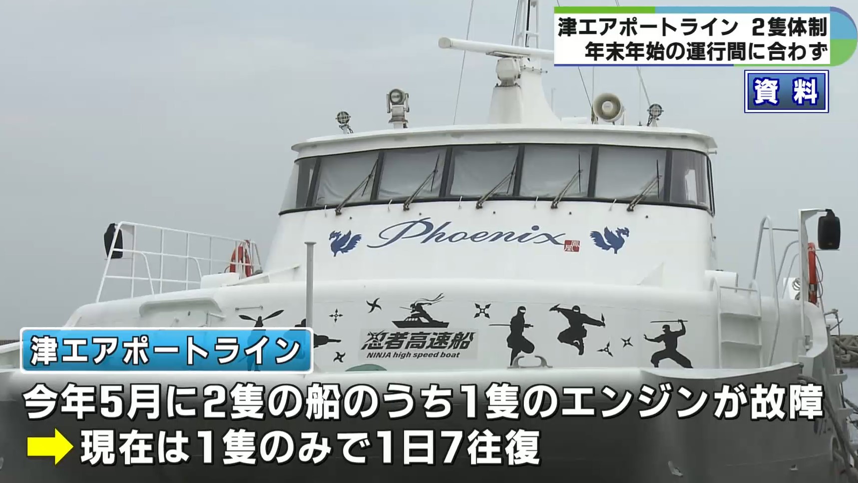 2隻運行は年内間に合わず | 県内ニュース | 三重テレビ放送