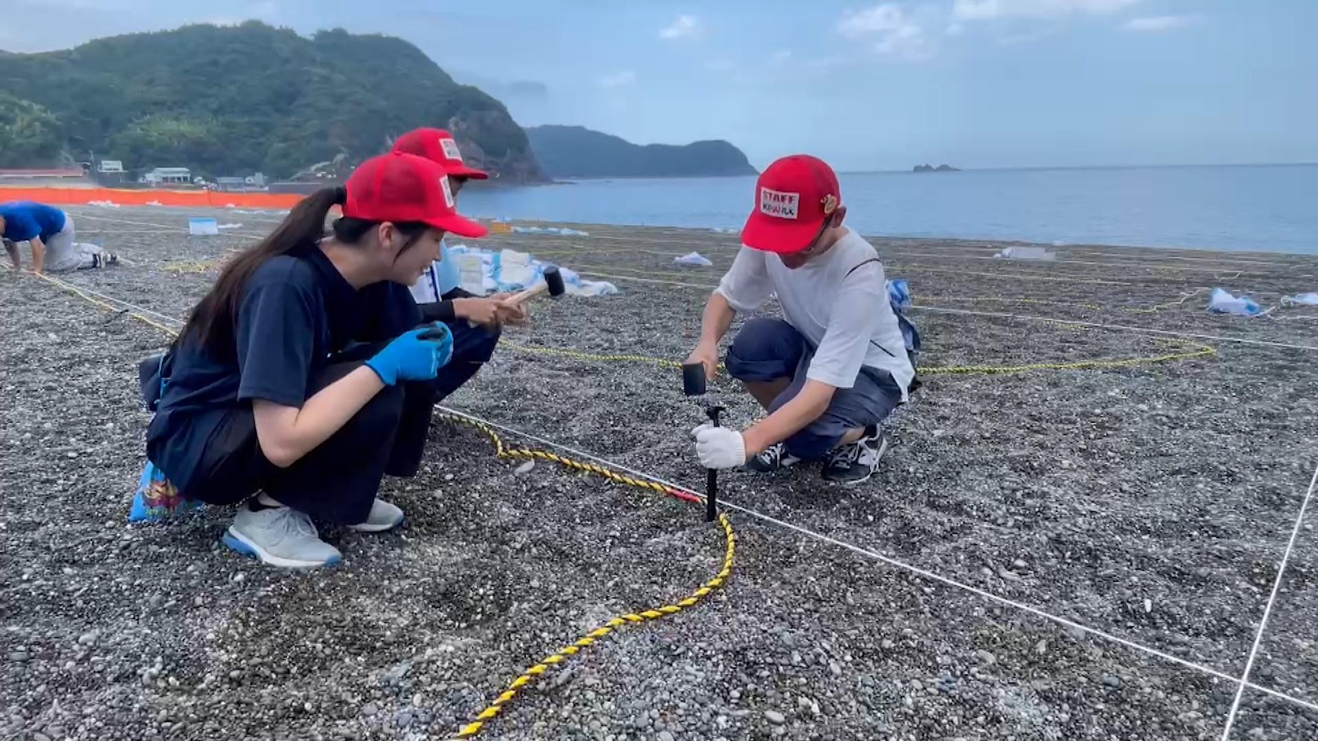 熊野大花火大会を前に　大学生らがボランティア活動