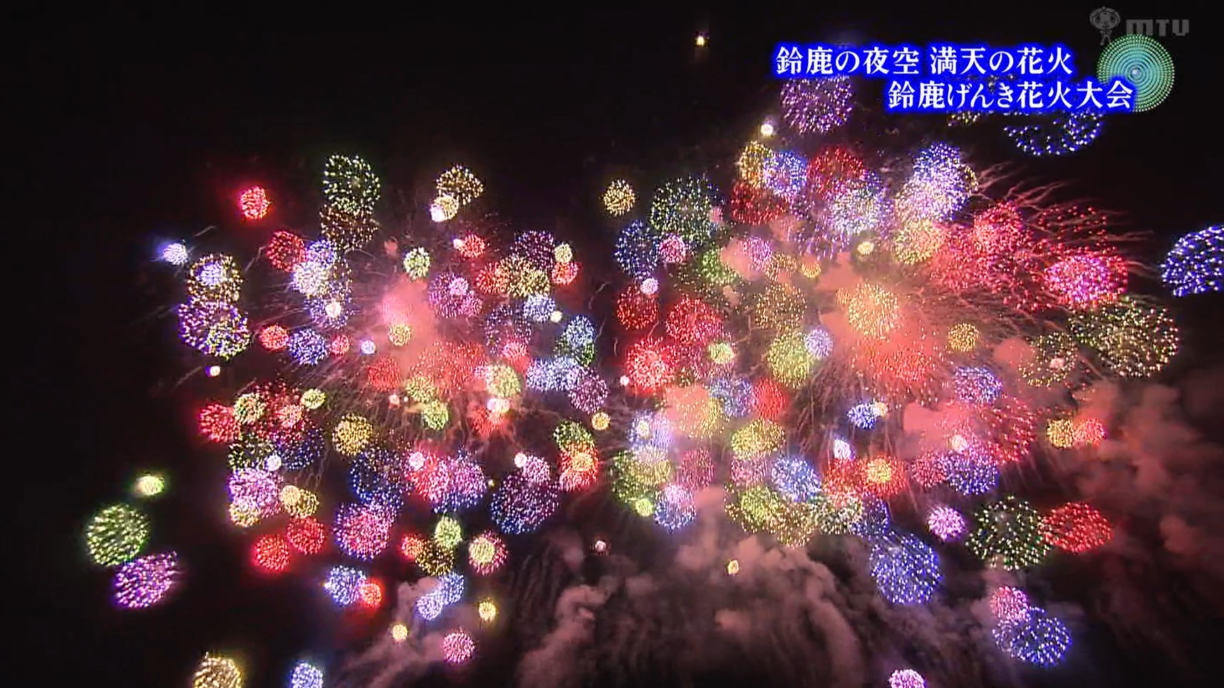 夜空に色彩豊かな花火4000発　見物客でにぎわう