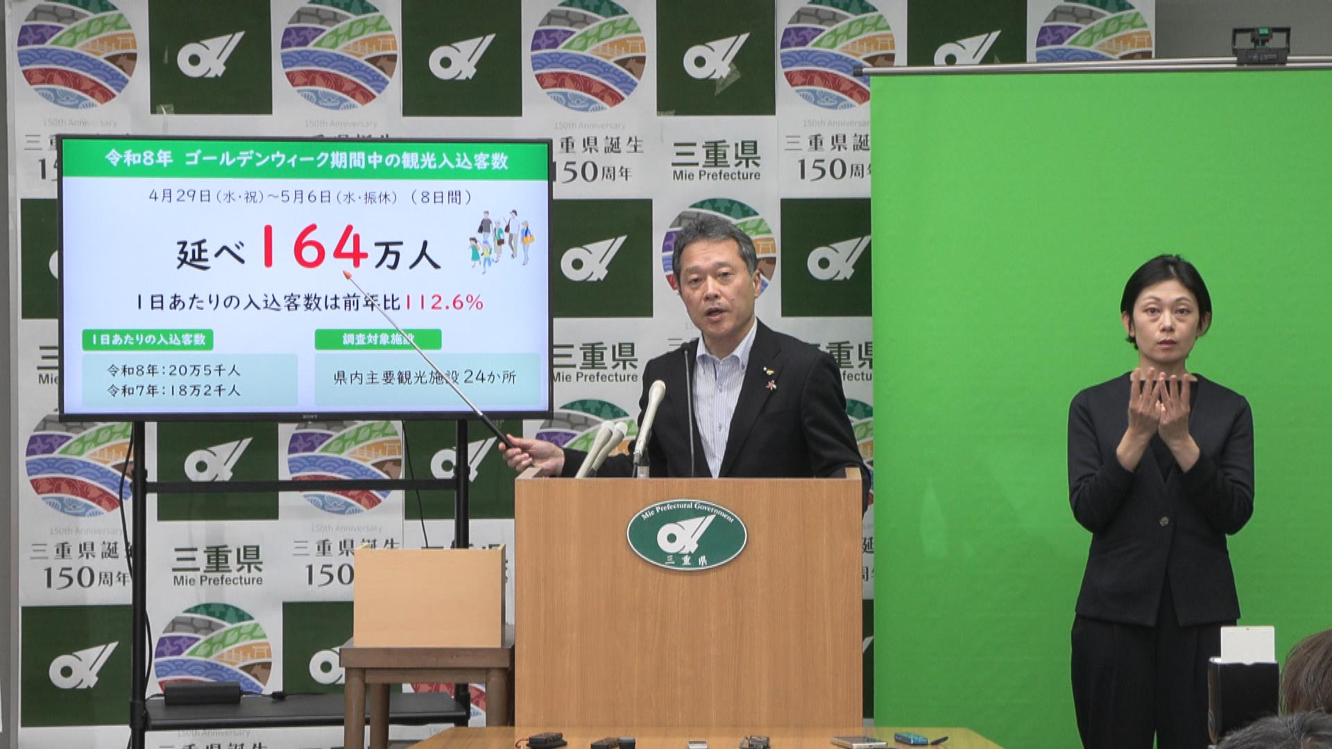 ゴールデンウイーク観光客増　三重県内で約164万人