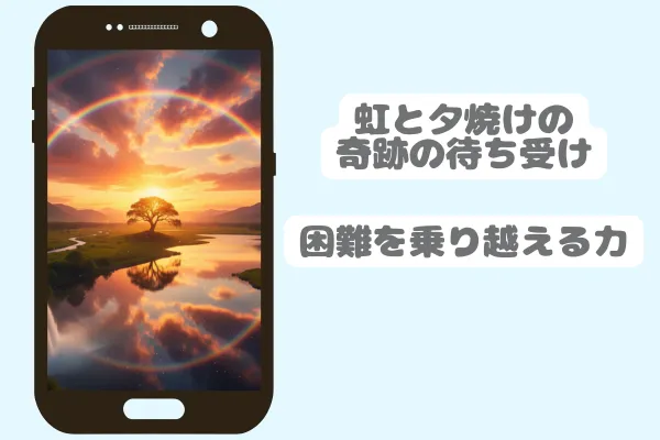 4位：虹と夕焼けの奇跡の待ち受け｜困難を乗り越える力